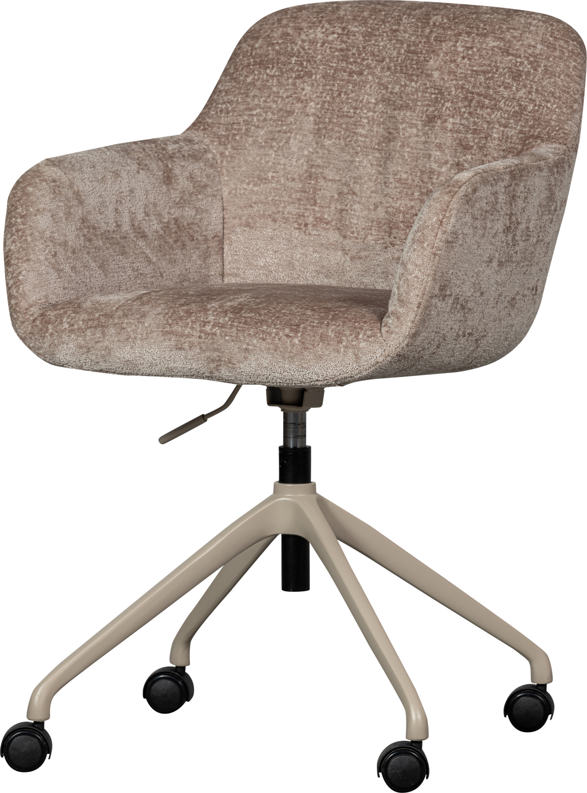 Kontorstol Woood Collection Morros Grå Chenille Med Metalbase   Hjul