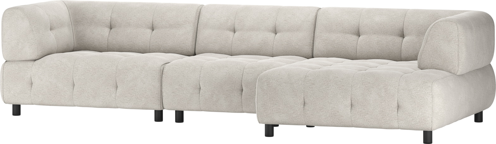 Højrevendt Chaiselong Sofa i Lysegrå Chenille fra Woood