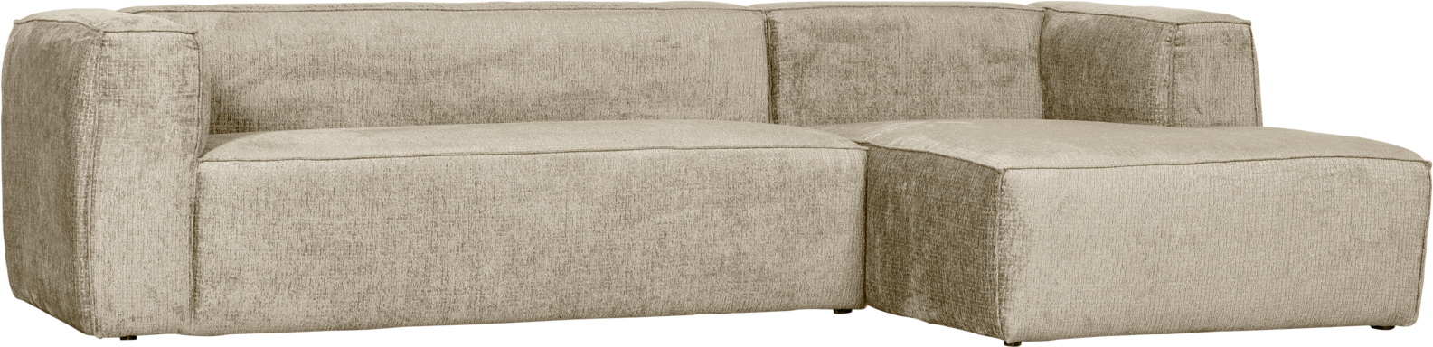 Hjørnesofa Højrevendt Woood Bean i Creme Velour 305x175 cm