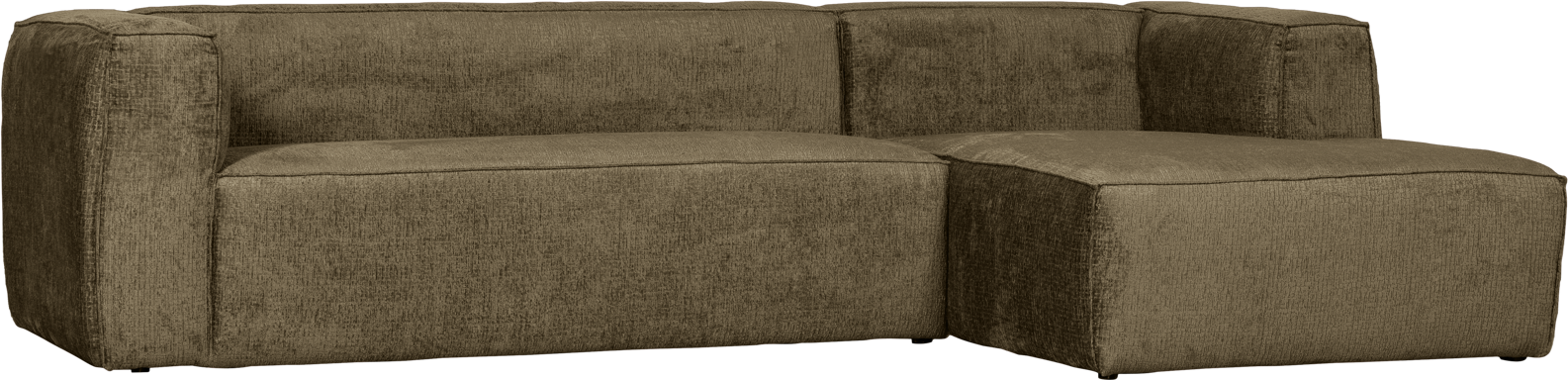 Hjørnesofa med Chaiselong Woood Bean i Grøn Velour - Udsalg!