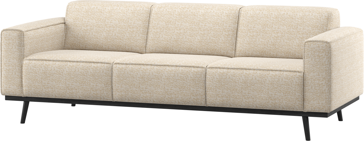 -personers Sofa Woood Statement  Beige Melange-stof 100  Polyester  230x93x77
