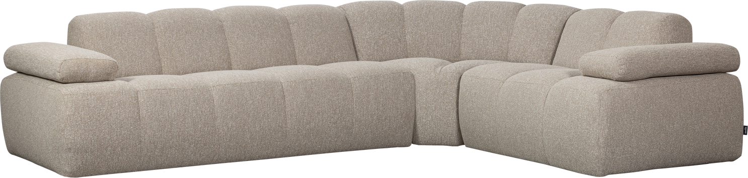 Hjørnesofa Woood Mojo 310x230   Beige Bouclé  Højre  Justerbare Armlæn  100  Polyester