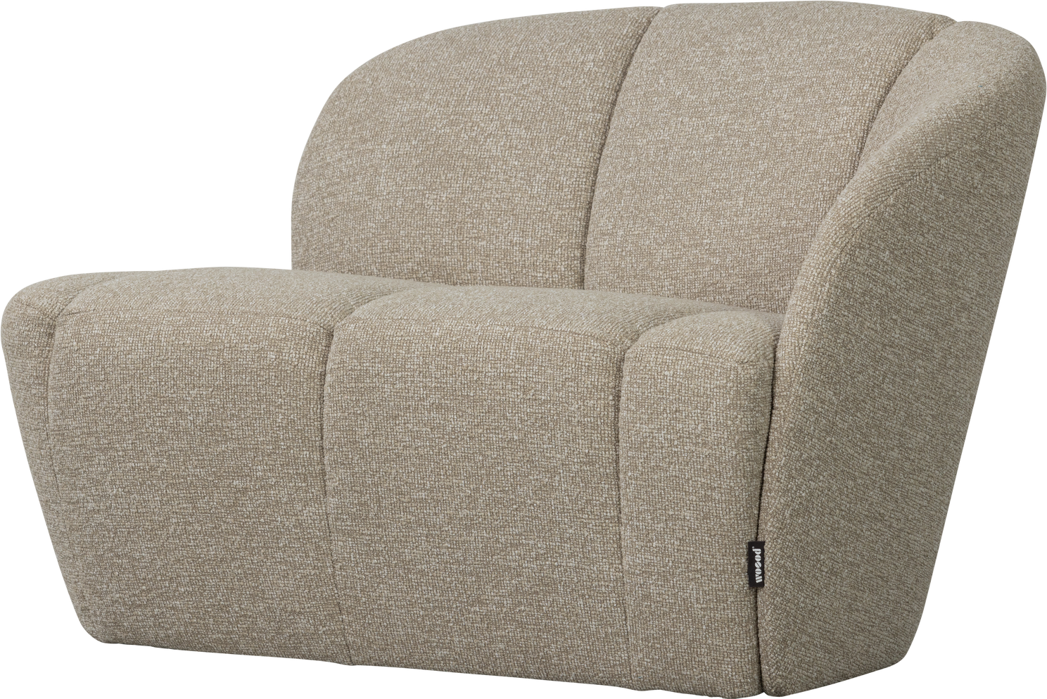 -personers Sofa Woood Mojo Bouclé Beige Melange 112   Højre Med Lodrette Syninger   Manuelt Justerbare Armlæn