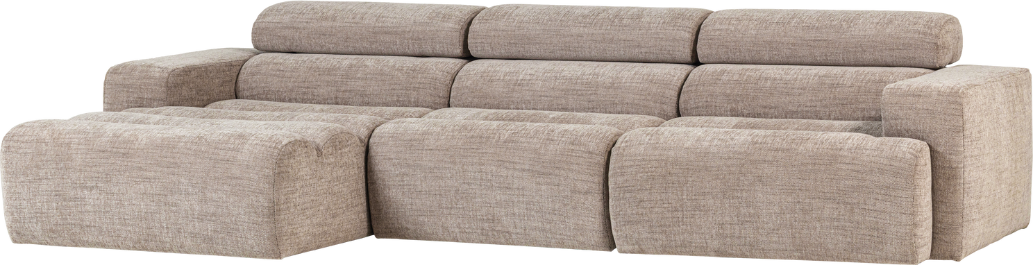 Loungesofa Loungemodul Venstrevendt Woood Novi 300x173   Natur Melange Justerbar Nakkestøtte