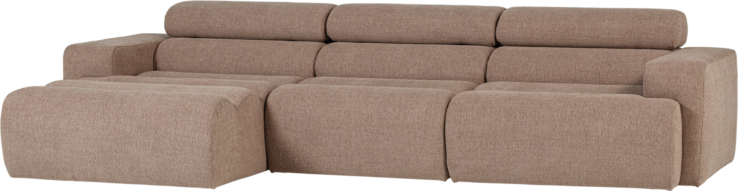 Loungesofa Woood Novi Loungemodul Venstrevendt  Boucléstof Taupe   -element  B300xd173xh73    Justerbar Nakkestøtte