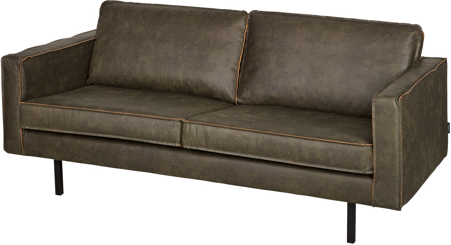 -personers Sofa Woood Rodeo   Ecoleather Kunstlæder Armygrøn  Metalstel  Fast Siddekomfort  B190