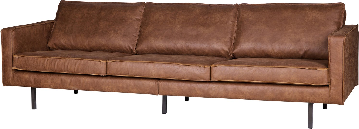 -personers Sofa Woood Rodeo Cognac Ecoleather Kunstlæder B277 D86 H85   Metalben