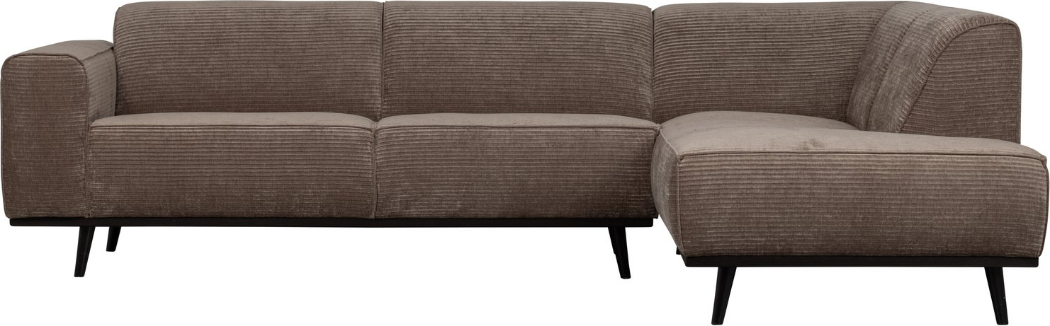 Hjørnesofa Woood Statement Højrevendt   Taupe  Brama Ribstof  Bonell-fjedre 274x210