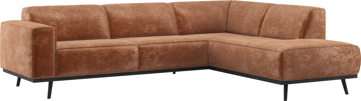 Hjørnesofa Woood Statement Højrevendt  Terra-orange Velour-chenille 274x210