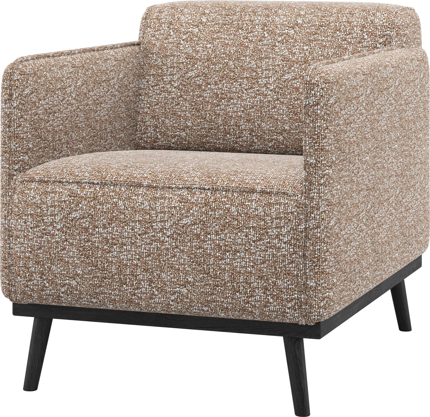 Lænestol  Loungestol Woood Statement  Lysbrun Melange Benson-stof 100  Polyester  H77ã B72ã D93