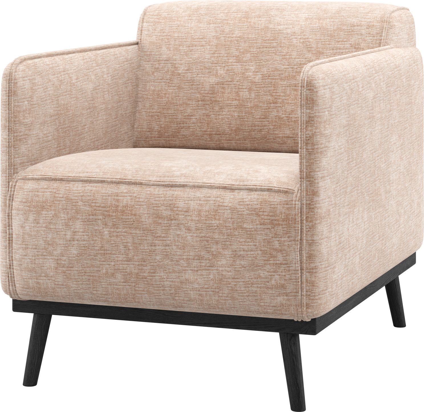 Lænestol Loungestol Woood Statement  Velour-chenille Natur  Bøgetræsben  H77xb72xd93