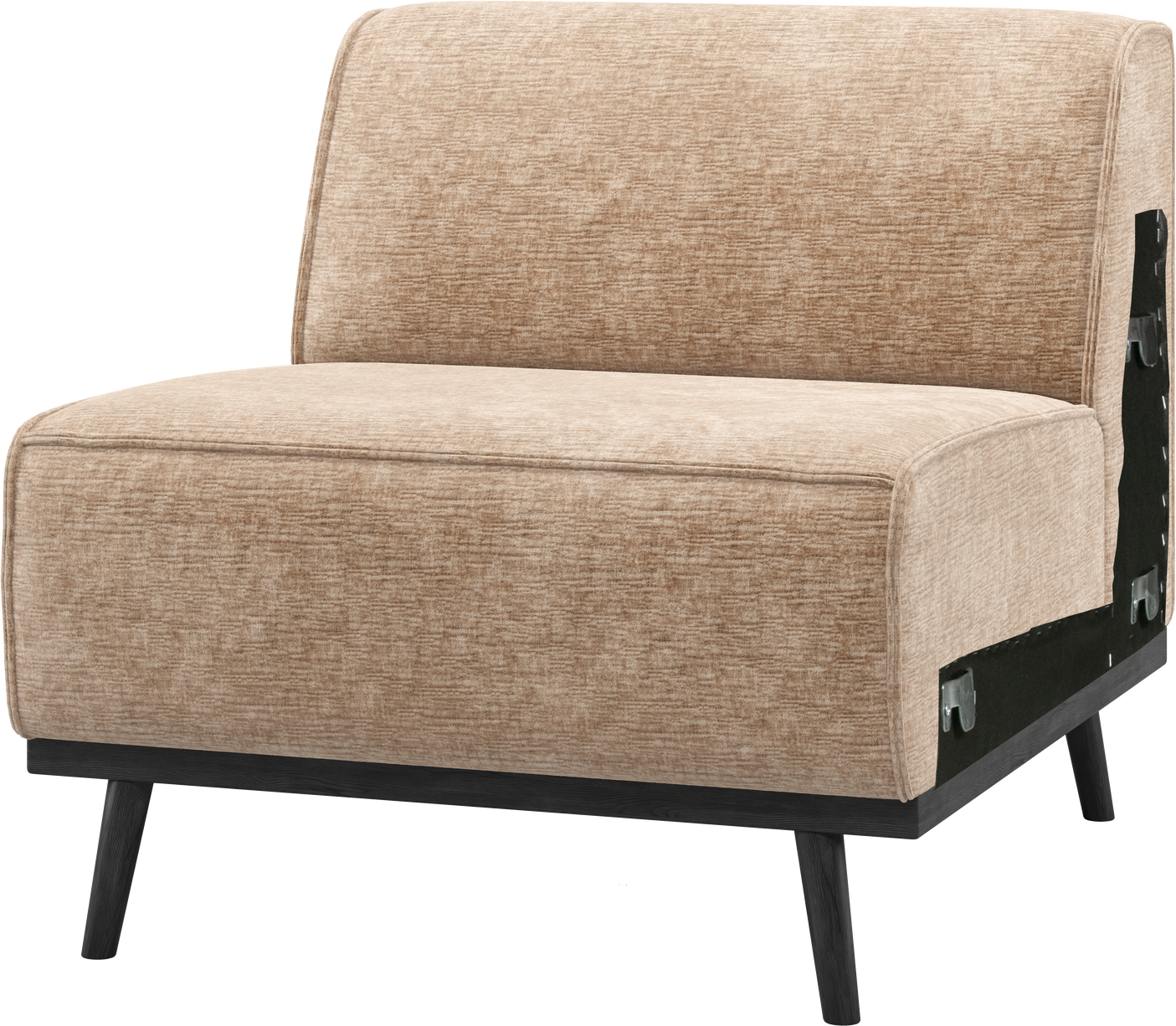 -personers Udendørs Sofa Woood Statement Modul Lyserød Chenille H77ã B79ã D93