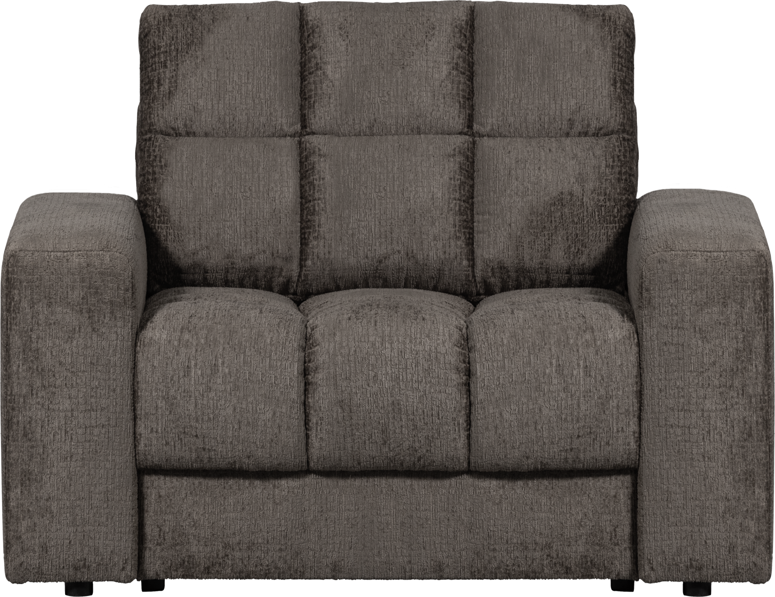 Lænestol Woood Second Date   Grå Velour   Luksuriøs Lounge Stol H78xb103xl99