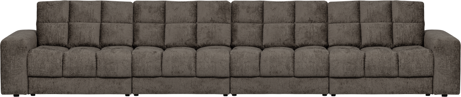 Luksuriøs 4-personers Loungesofa i Grå Velour fra Woood