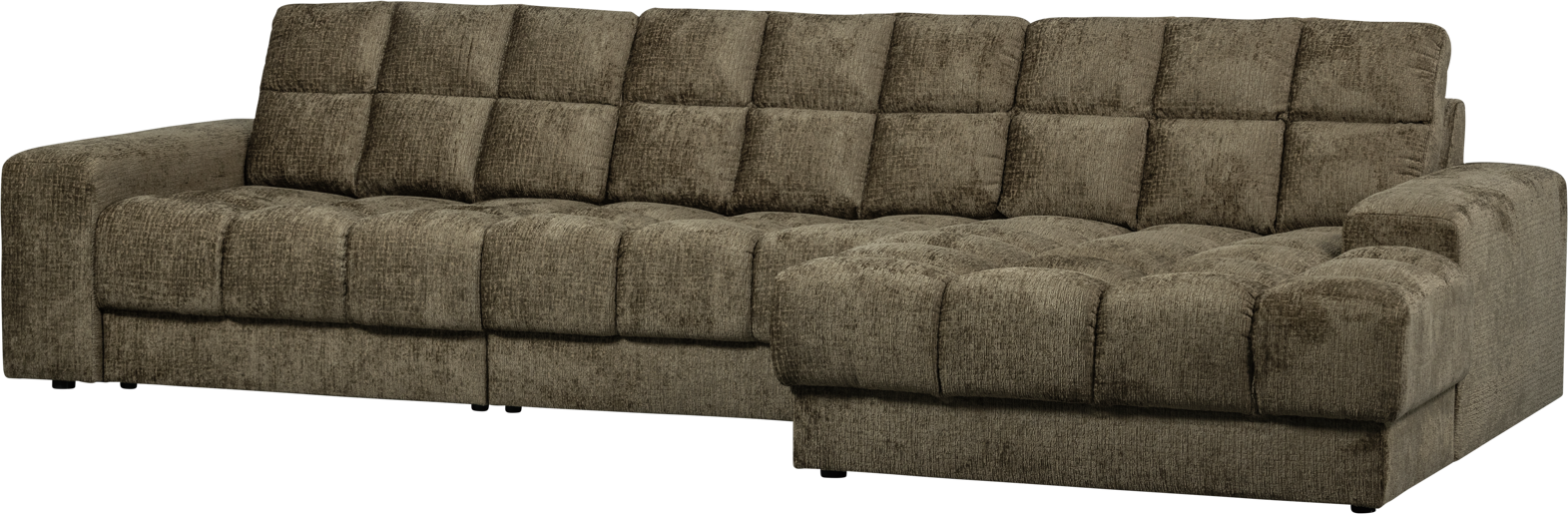 Højrevendt Chaiselong Sofa i Grøn Velour fra Woood