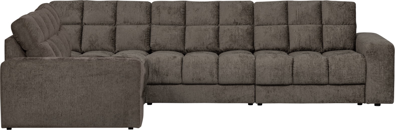 Hjørnesofa Venstrevendt Woood Second Date Grå Velour   Luksuriøs Komfort