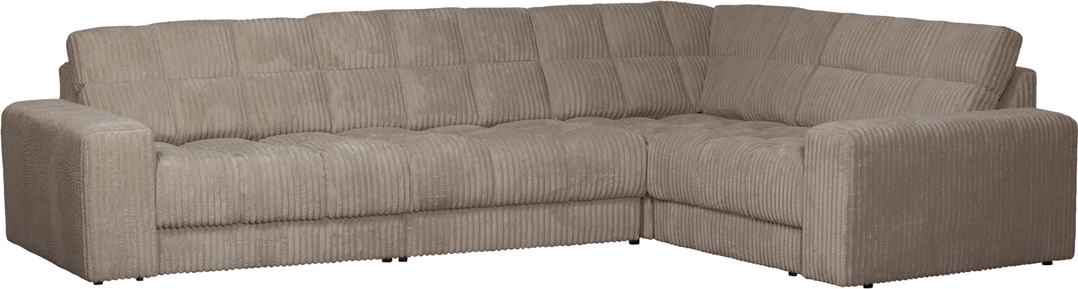 Hjørnesofa Højrevendt Woood Second Date Fløjl Mudder 316x212   Modulopbygget