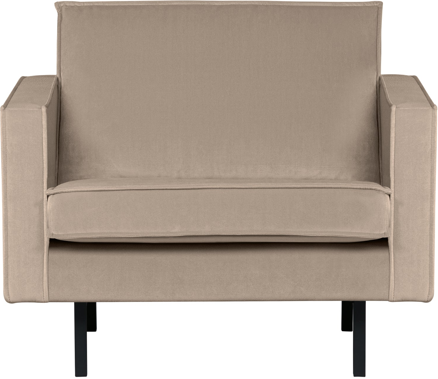 Lænestol Woood Rodeo  Khaki Velour Fløjl  Rummelig H85ã B105ã D86    Metalben