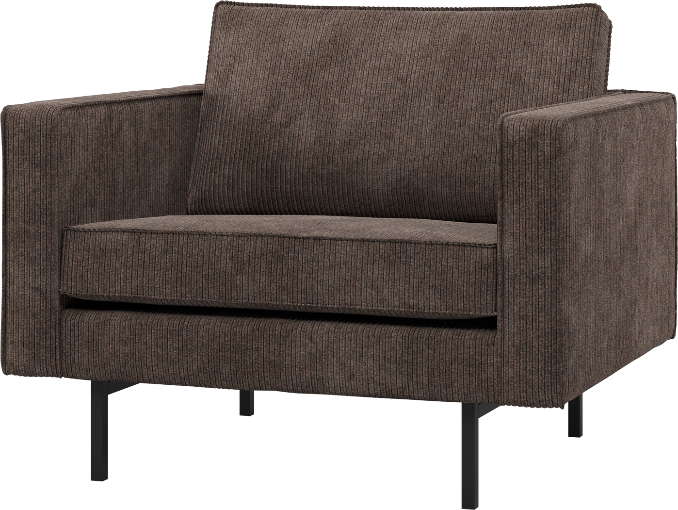 Lænestol Woood Rodeo  Brun Ribstof  100  Polyester  Veloursagtig  H85ã B105ã D86