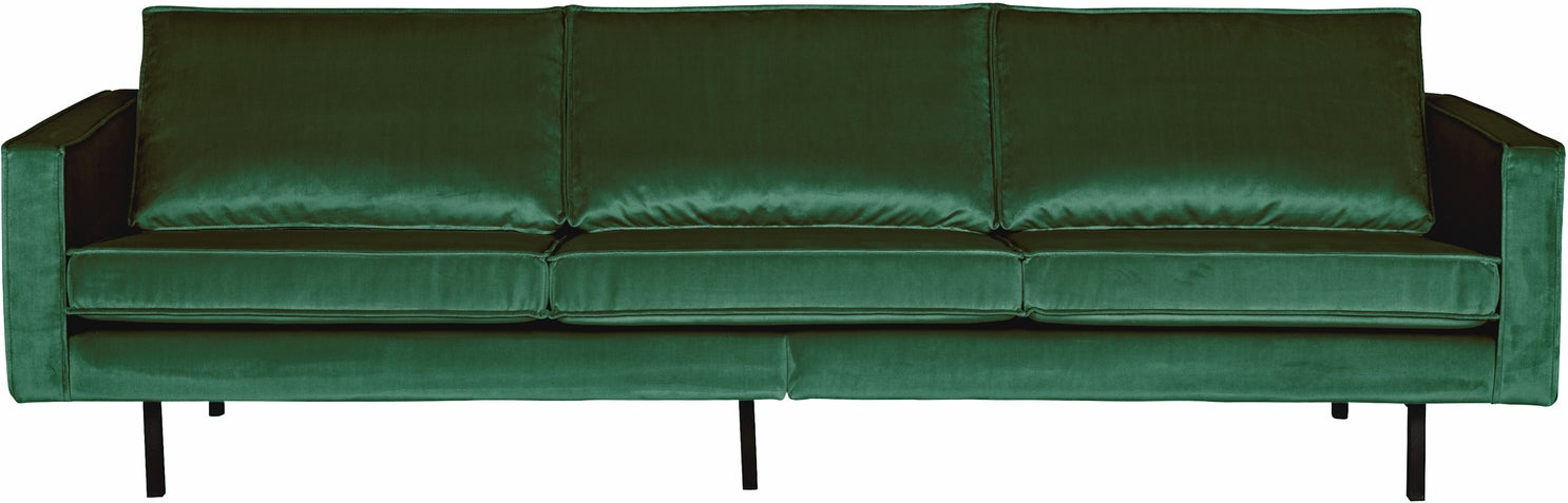 -personers Sofa Woood Rodeo Skovgrøn Fyldig Jarra-velour 277   Høj Metalben Fast Siddekomfort Martindale 100000