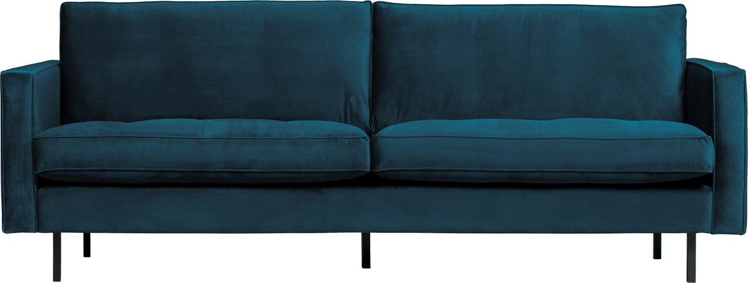 -personers Veloursofa Woood Rodeo Classic Blå Jarra-velour  Metalben  Fast Siddekomfort 230