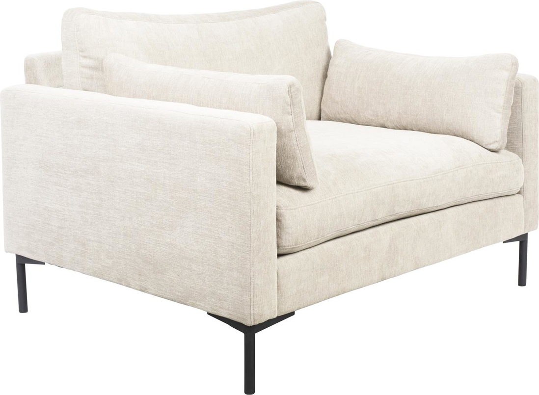 -personers Sofa Zuiver Summer Perlemor Stof  -skum Robust Stålstel H82xb125xl101cm