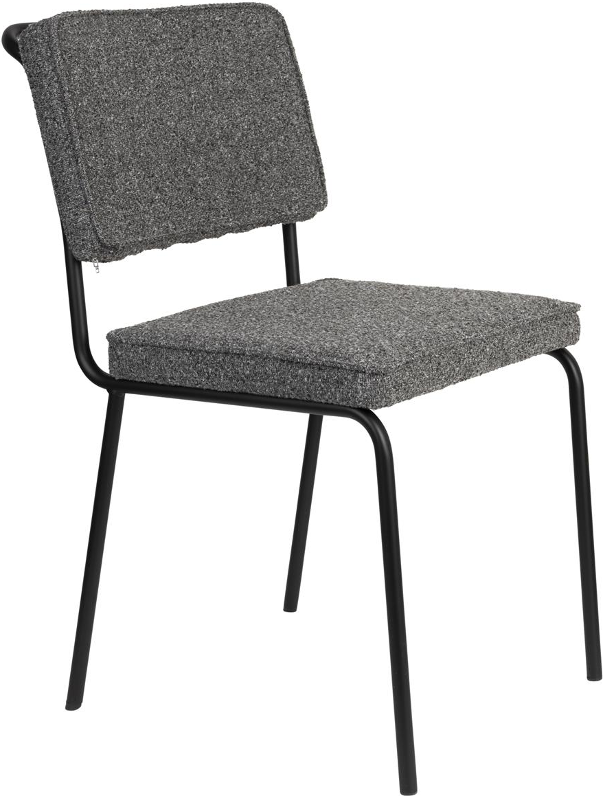 Spisebordsstol Zuiver Buddy Spisestuestol   Mørkegrå Stof Med Metalramme   Tidløst Italiensk Design