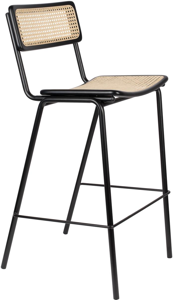 Barstol Zuiver Jort Rattan Stål Perlemor Bauhaus-inspireret H106