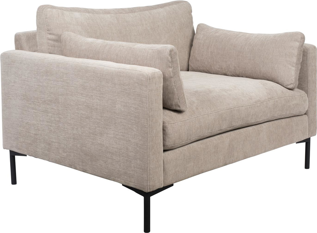 -personers Sofa Zuiver Summer Stenlysgrå Stof Med  -skum   Stålben