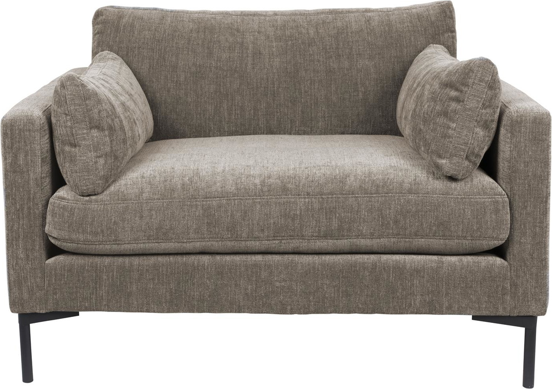 -personers Sofa Zuiver Summer Kaffefarvet Acetat Polyester Stof Med Stålben   Aftageligt Betræk 125x101x82