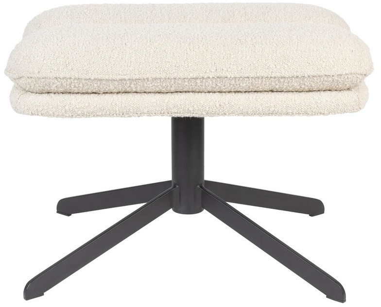 Skammel Zuiver Hocker Askegrå Bouclé Stof Puf H45xb60xl47   Stålunderstel