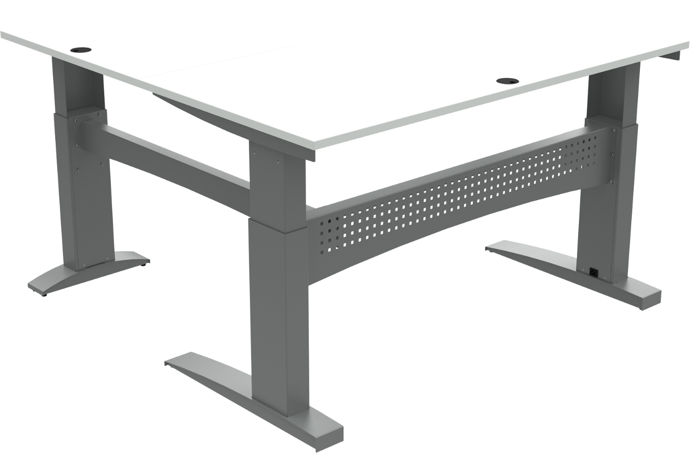 Hæve-/Sænkebord Zennord Flexdesk Hvid/Sølv - Kontormøbel