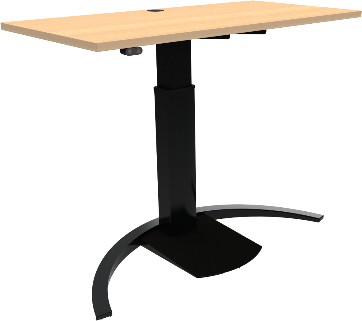 Ergotable Hæve-Sænkebord i Bøg og Sort - Ergonomisk Design