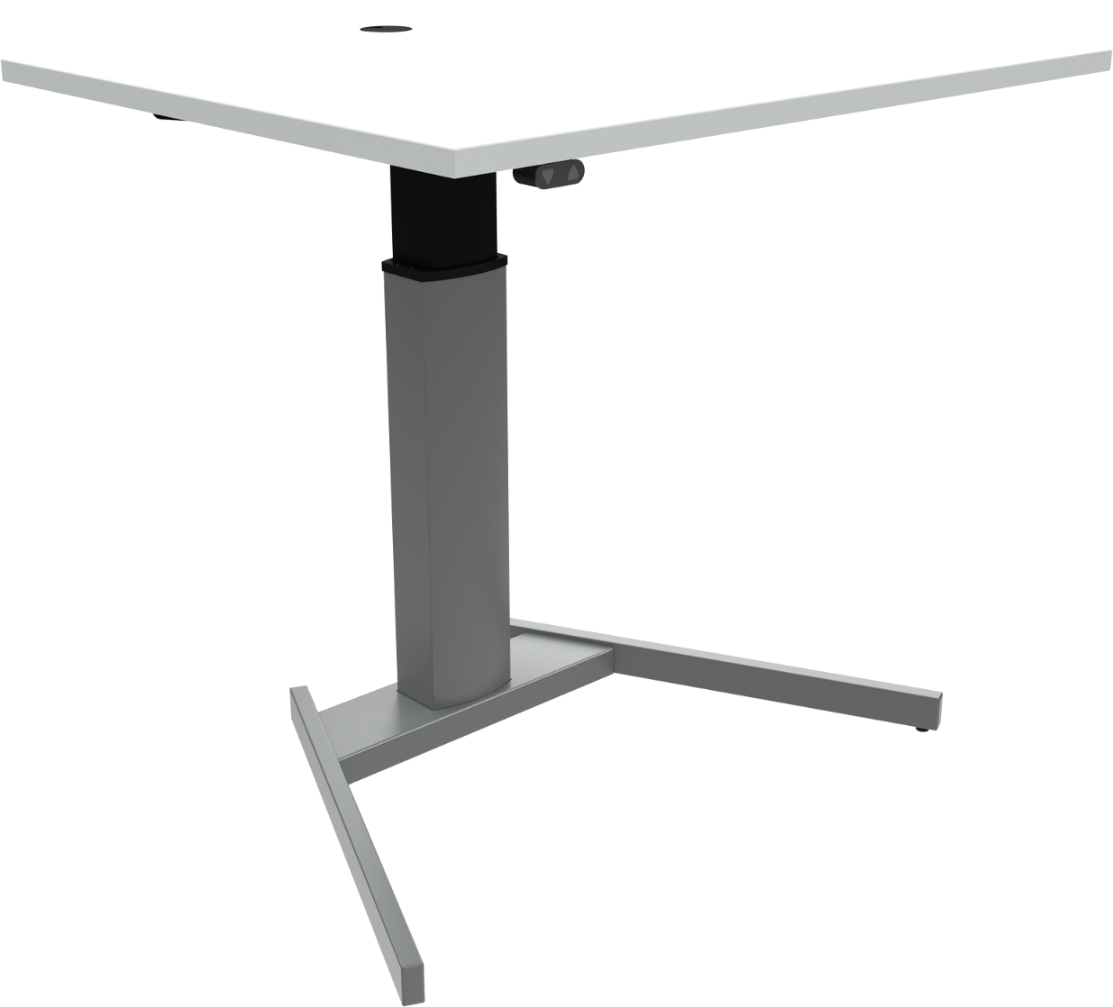 Hæve-Sænkebord Zennord Flexiposture - Hvid/Sølv, Justerbart