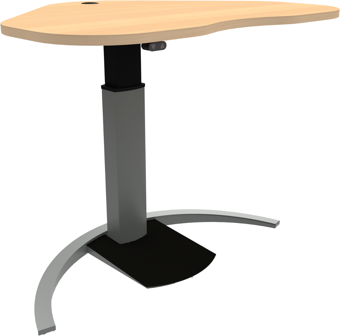 Hjerteformet Hæve-Sænkebord med Sølv Stel - Moderne Design