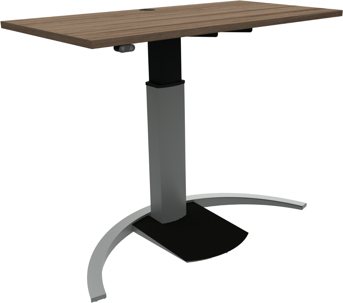 ErgoTable Hæve-sænkebord i Valnød og Sølv - Ergonomisk Design