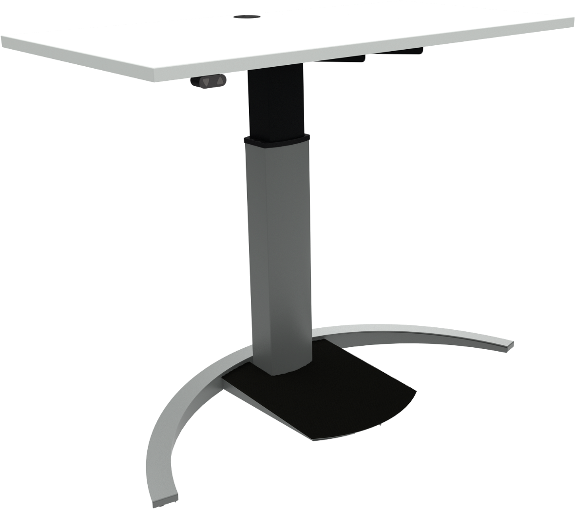 Ergonomisk Hæve-Sænkebord Zennord - Hvid/Sølv Design