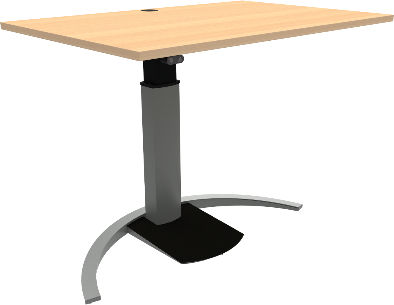 Ergonomisk Hæve-Sænkebord Zennord i Naturbøg og Sølv