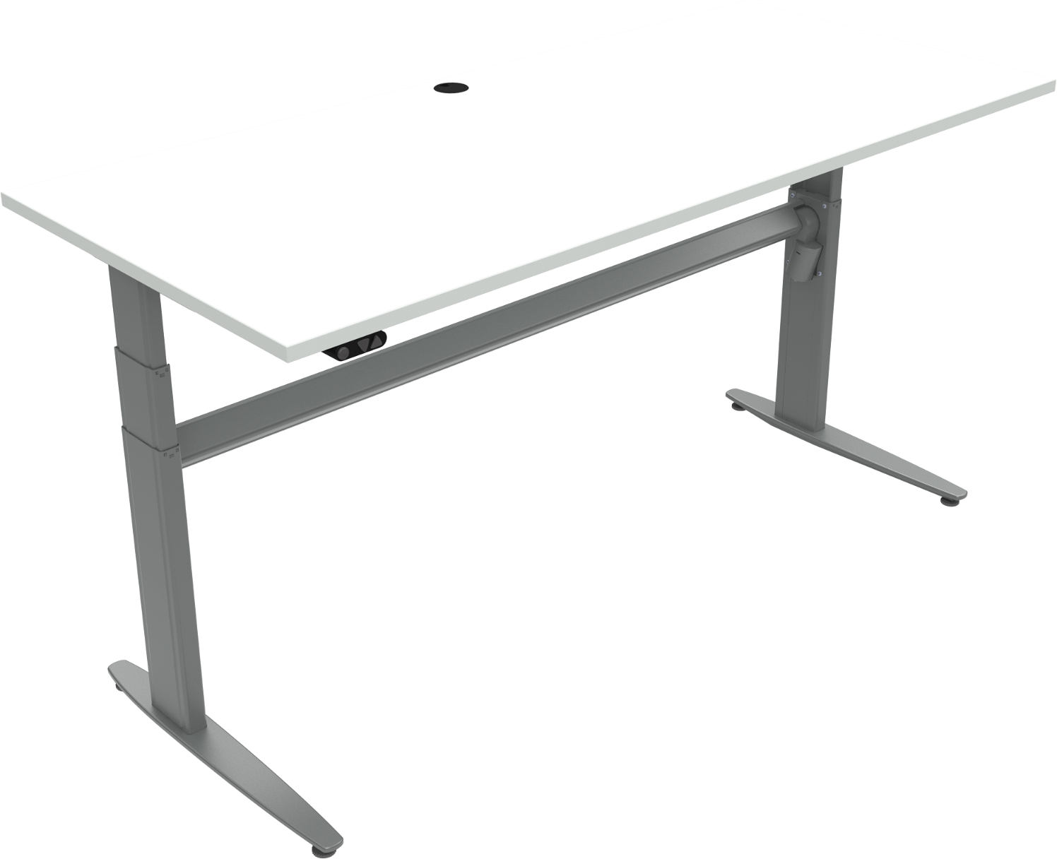 Hæve- Sænkebord Zennord Movemate  -bens Firkantet Hvid Sølv 180x80   Højde 68-120