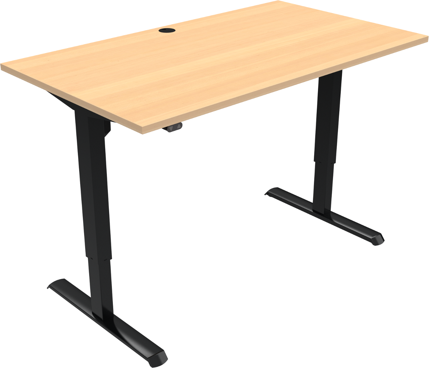 -benet Hæve- Sænkebord Zennord Adaptdesk Firkantet Ergonomisk Bøg Sort 140x80   Højde 68-118