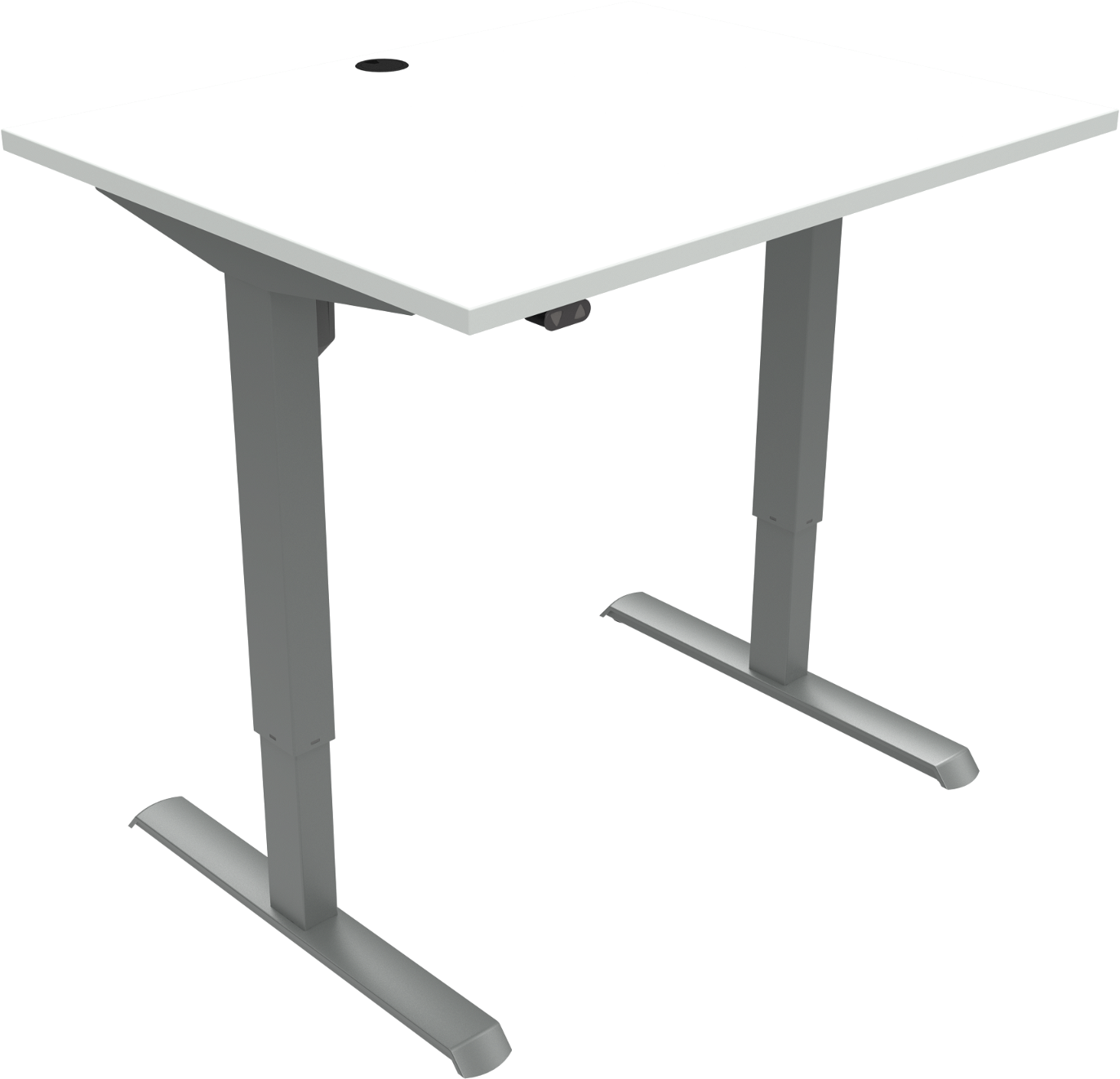-bens Hæve- Sænkebord Skrivebord Zennord Adaptdesk 80x100   H68-118 Hvid Sølv
