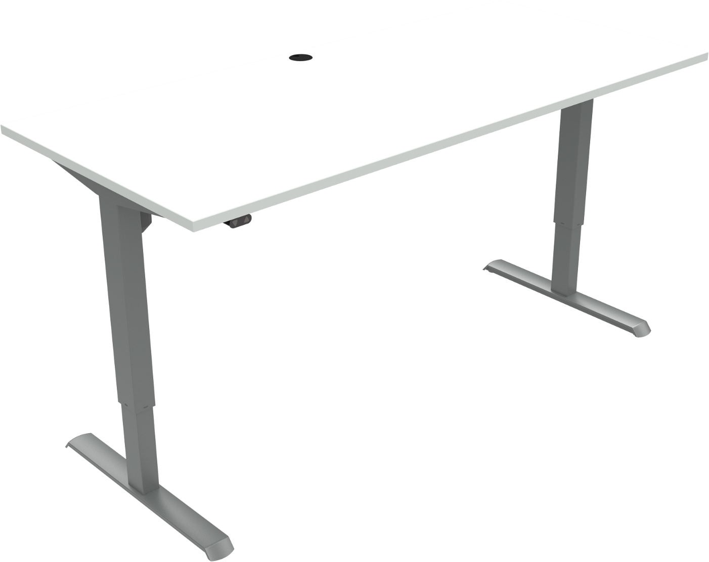 Hæve-/Sænkebord Zennord Adaptdesk – Hvid/Sølv 180x80
