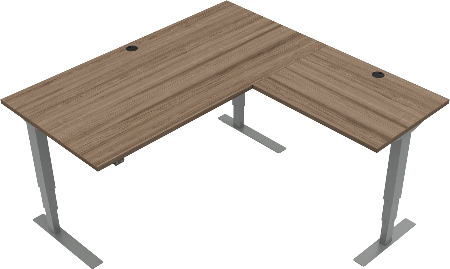 Hæve-sænkebord Zennord VersaStand i Valnød Sølv - Ergonomi og Stil