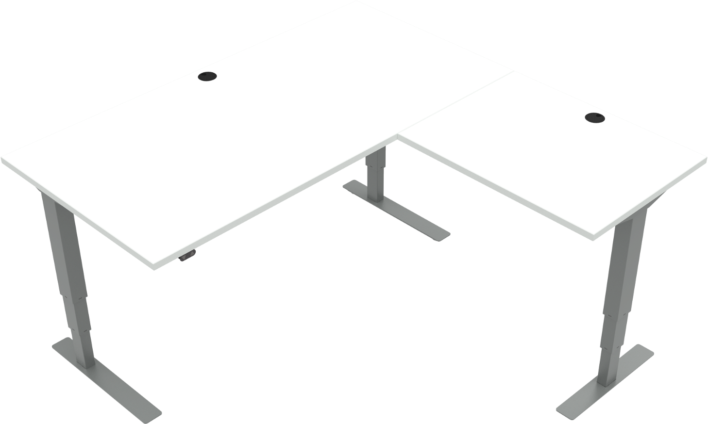 Elektrisk Hæve-/Sænkebord i Hvid og Sølv - Ergonomisk Design