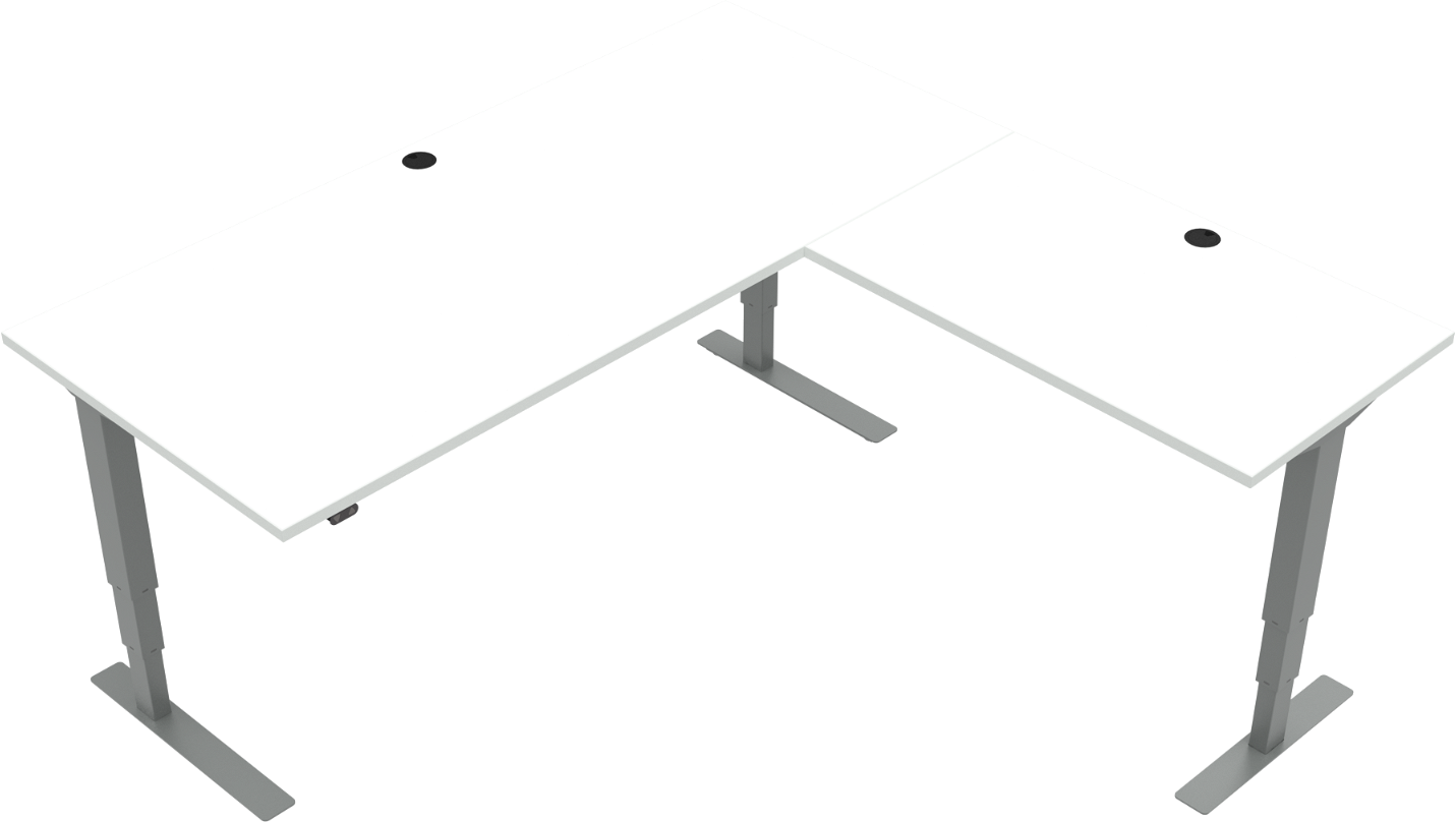 Ergonomisk Hæve-/Sænkebord Zennord VersaStand - Hvid/Sølv