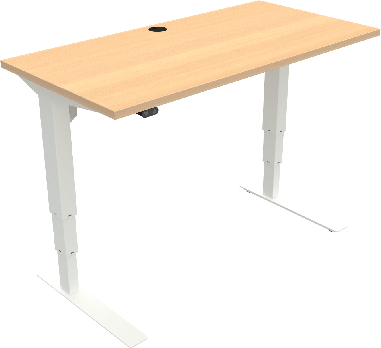 Hæve-Sænkebord Zennord i Bøg og Hvid – Ergonomisk Design