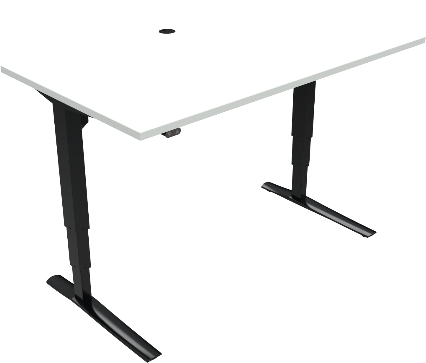 Hæve-sænkebord Zennord Rise Rest Justerbart Skrivebord  -bens Firkantet 140x80xh65-125   Hvid Sort