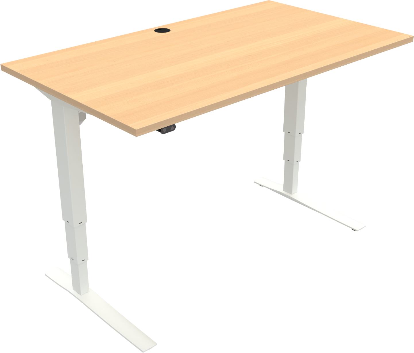 Hæve-sænkebord Zennord Rise Rest 140x80   Bøg Natur Hvid Ergonomisk  -bens Justerbart 65-125