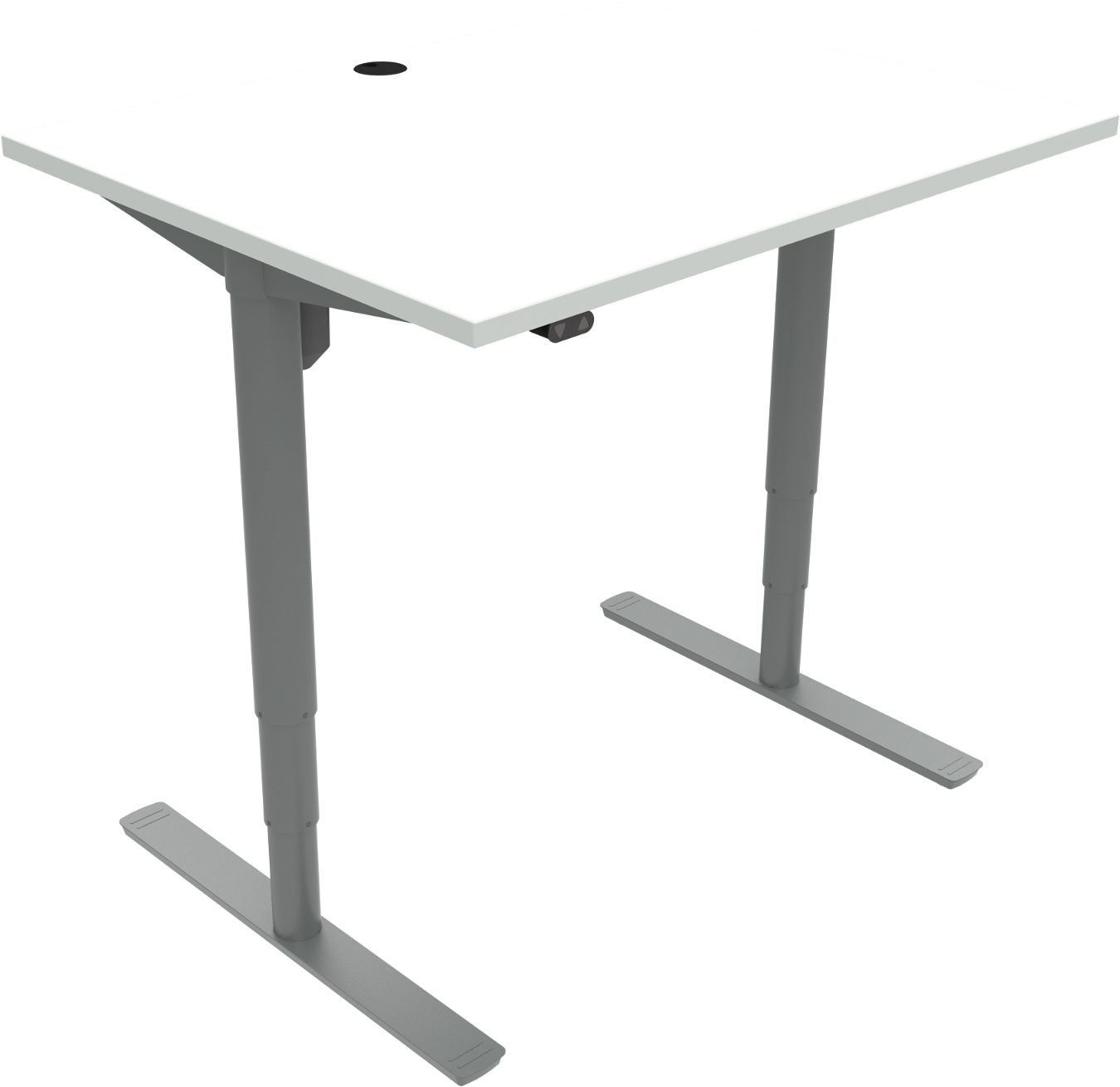 Hæve-/Sænkebord Zennord Comfortzone - Hvid/Sølv Design