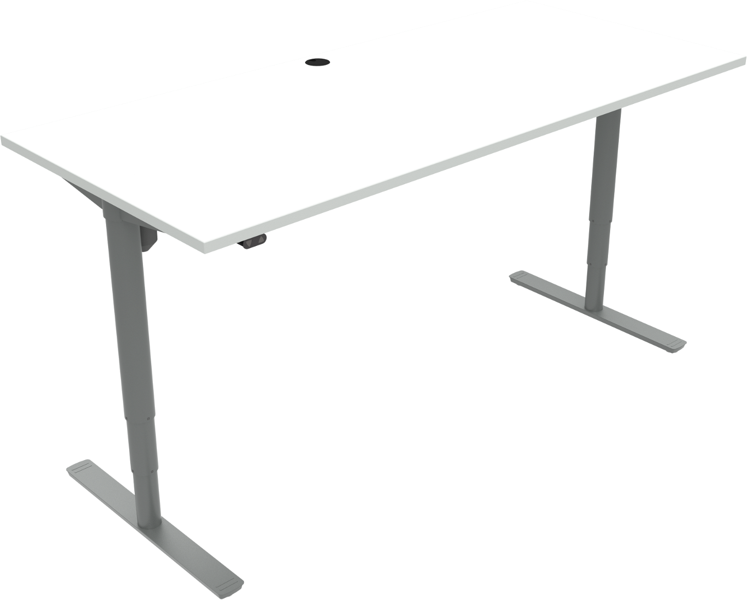 Zennord Hæve-Sænkebord i Hvid/Sølv - Elegant Design